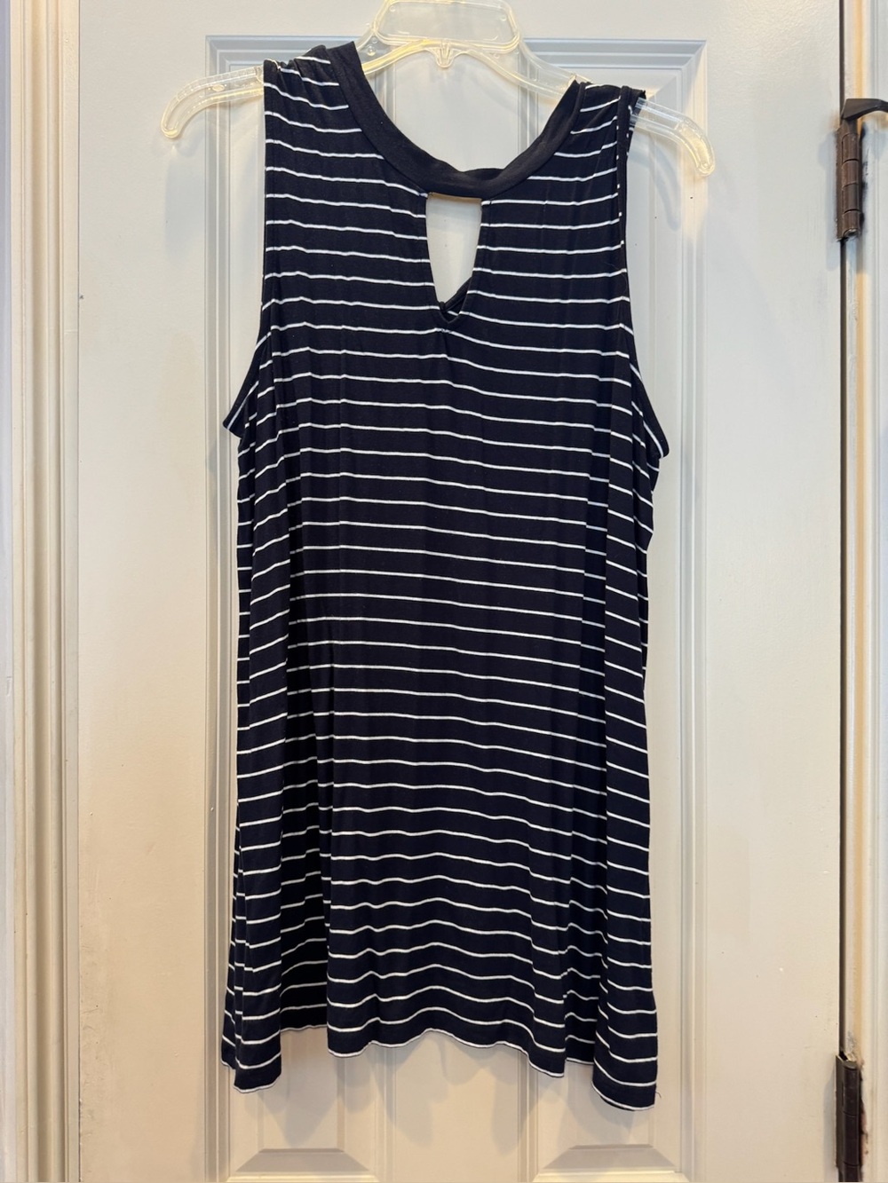 Madison Navy and White Striped Keyhole Tank